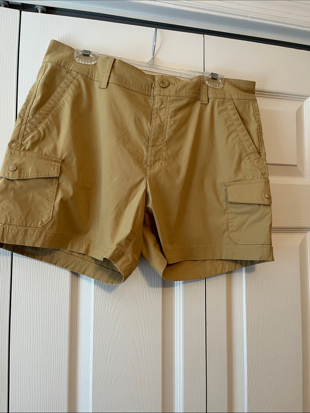 Eddie Bauer Khaki Cargo Shorts with Snap Pockets